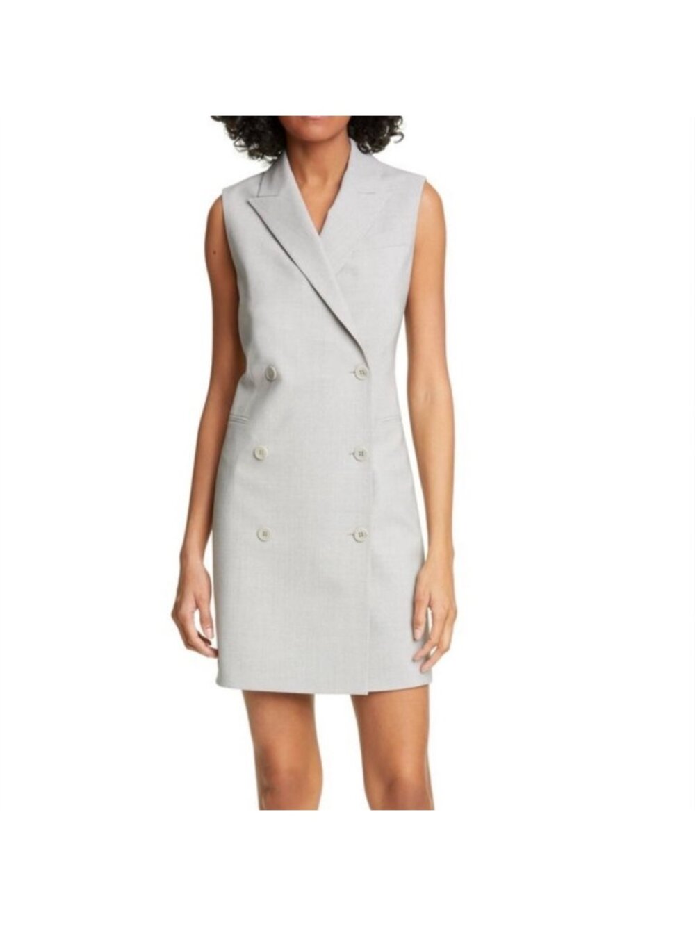 THEORY Blazer Dress Womens 4 Sleeveless Gray Stretch Wool Minimalist Tailored Of - Picture 13 of 13